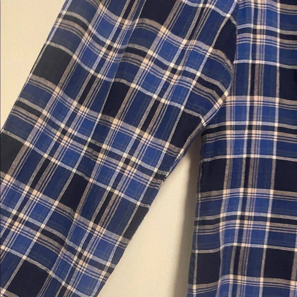 J. Crew Blue and White Plaid Button-Up Shirt